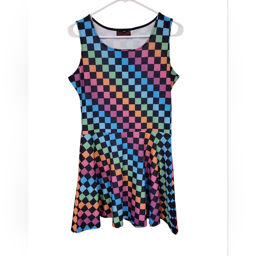 NWT Insanity Clothings Colorful Checkered Women's XL Dress